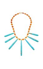 Guita M 18k Gold Turquoise And Spessartine Necklace