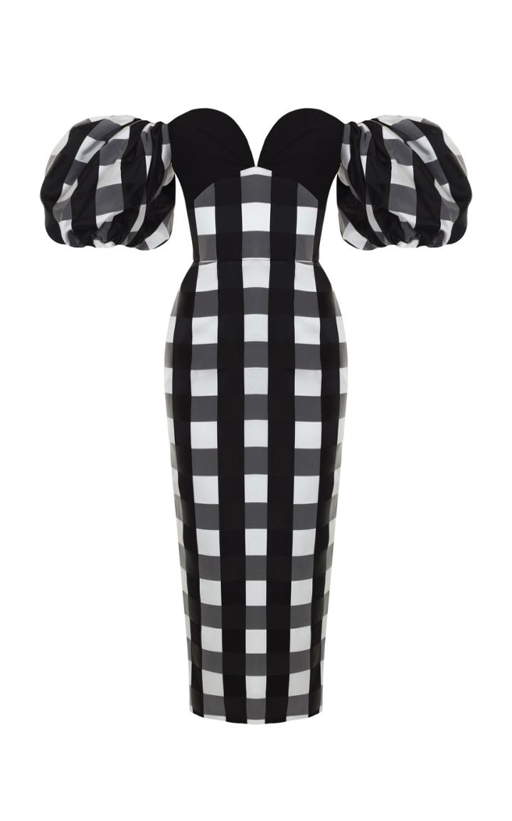 Rasario Puff-sleeve Satin Dress