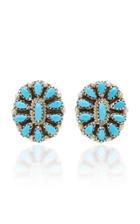 Fallon One-of-a-kind Turq Oval Button Earring