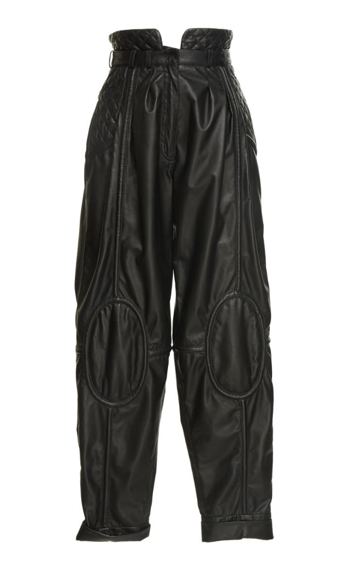 Balmain Quilted Leather Pants