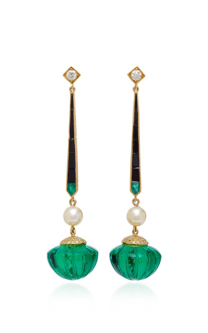 Hanut Singh One-of-a-kind Mughal Red Carpet Earrings