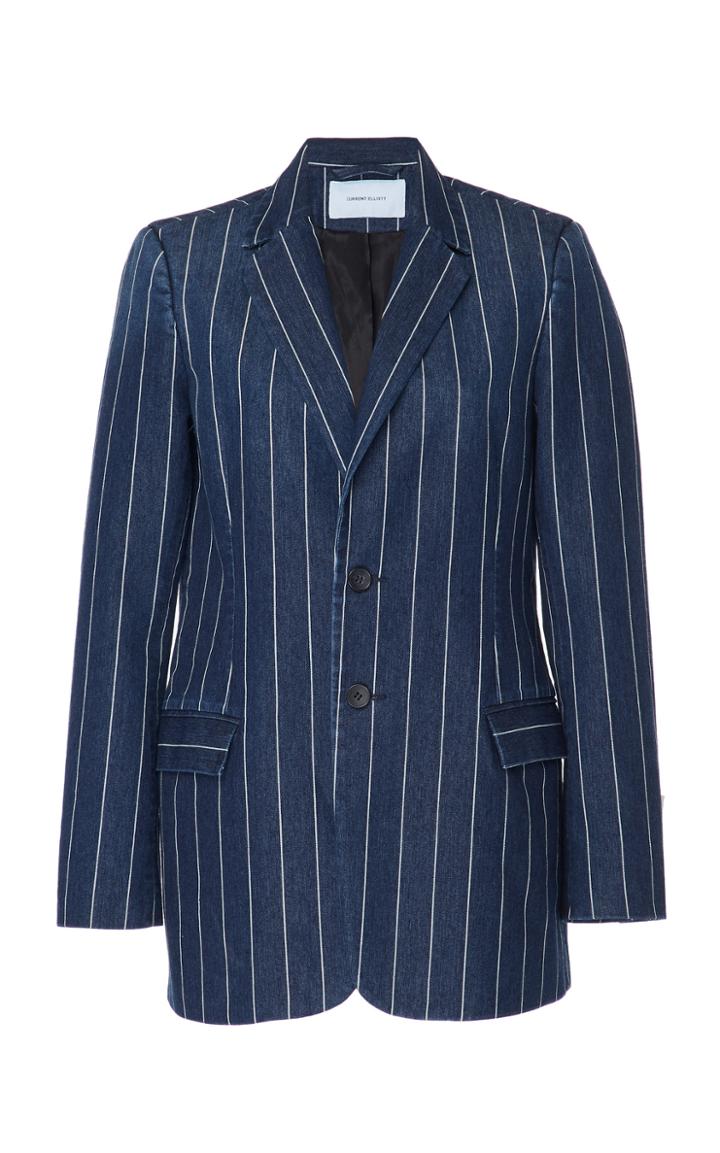 Current/elliott Calla Striped Cotton Blend Blazer