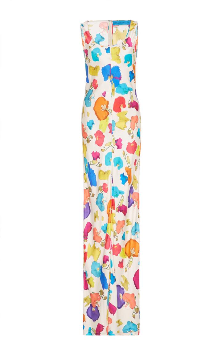 Jonathan Cohen Abstract Orchids Bias Dress