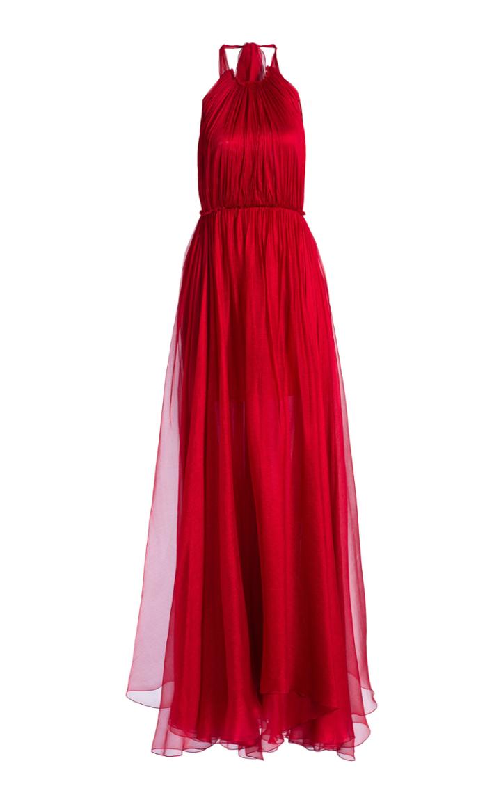 Maria Lucia Hohan Eslem Halter Silk Organza Maxi Dress
