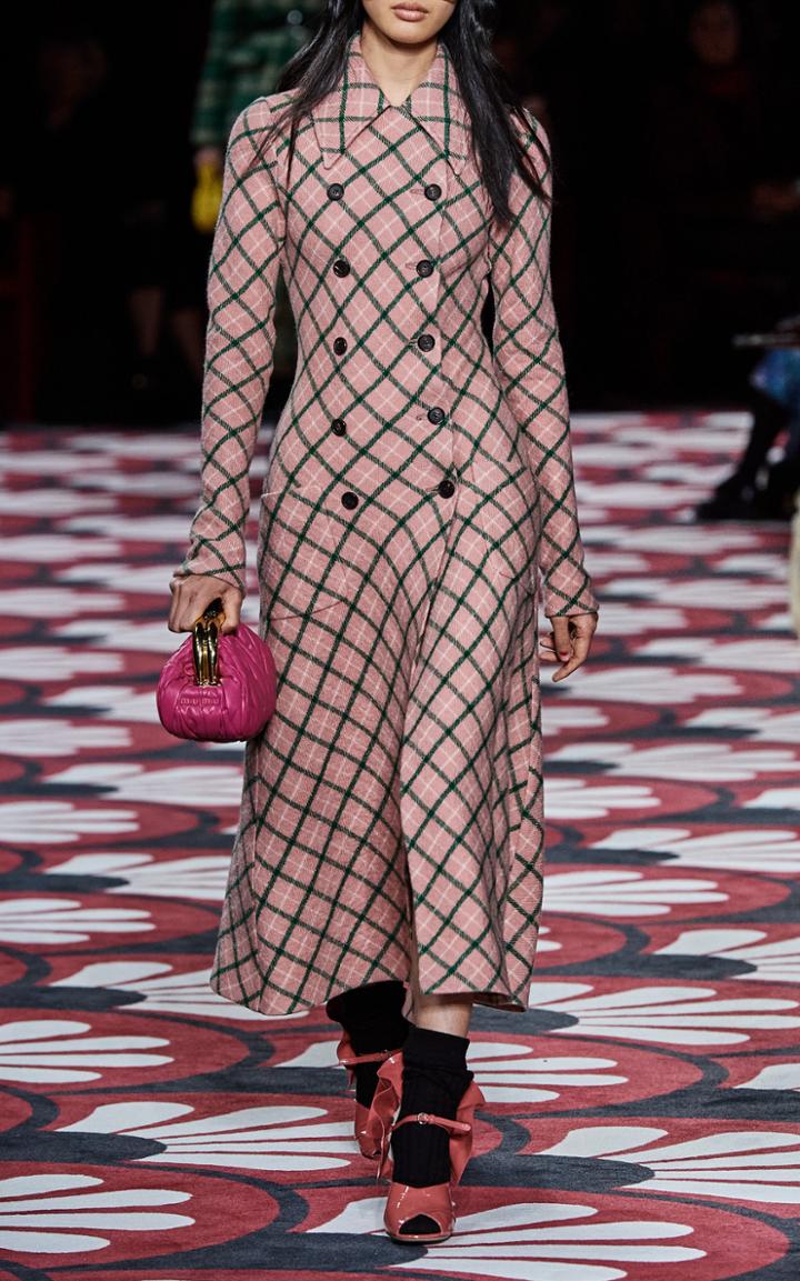 Moda Operandi Miu Miu Plaid Double Breasted Coat