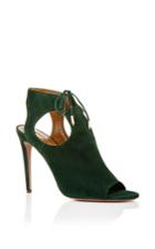 Aquazzura Green Suede Jade Tie Heels