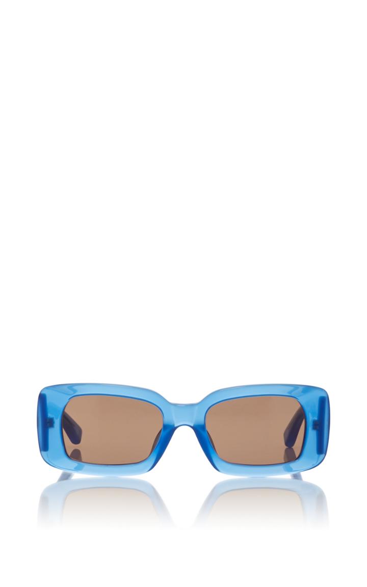 Linda Farrow Blue Dries Van Noten Regtangular Sunglasses