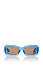 Linda Farrow Blue Dries Van Noten Regtangular Sunglasses