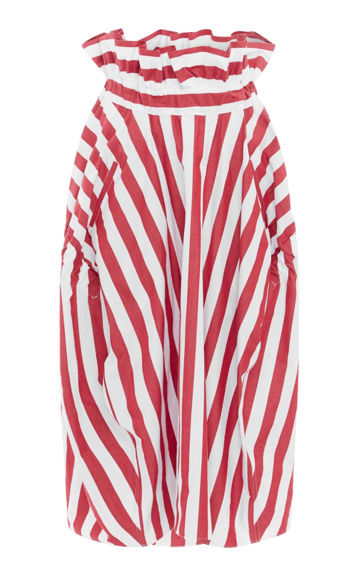 Lee Mathews Simone Striped Cotton Balloon Skirt
