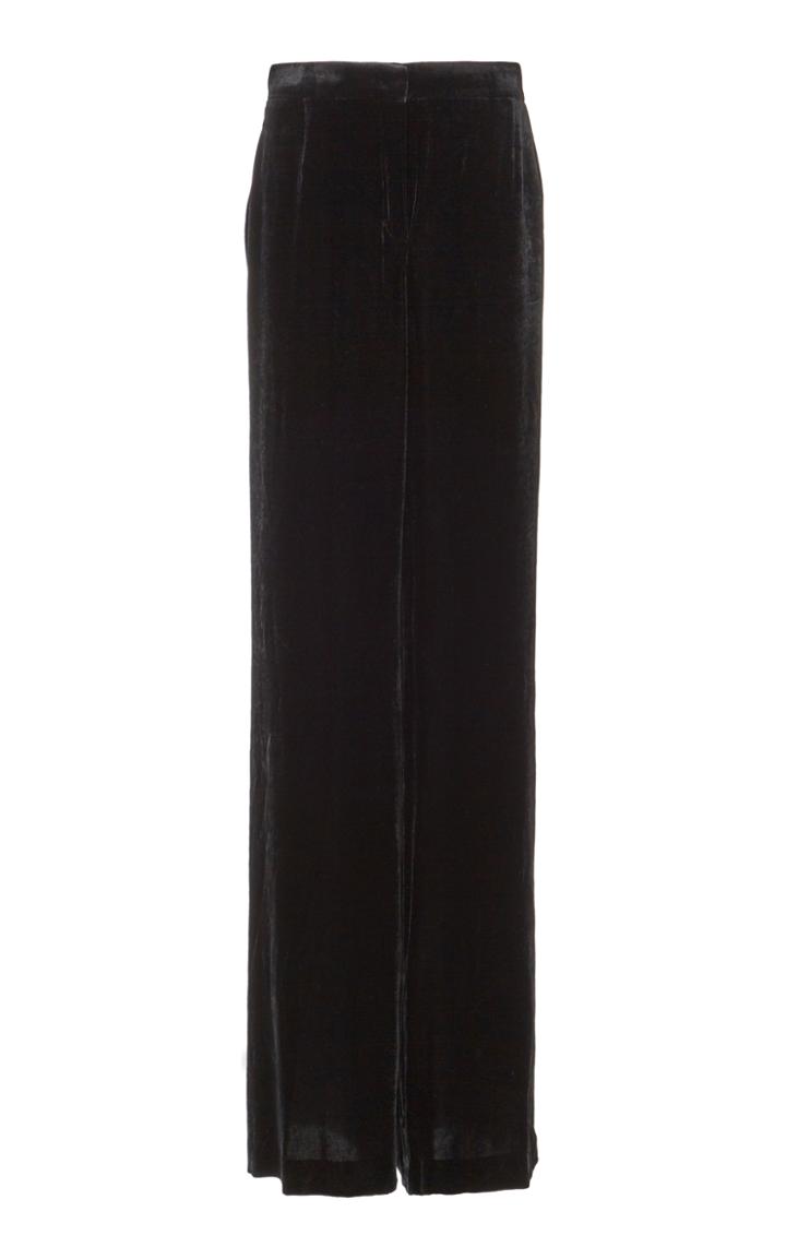 Alberta Ferretti High-rise Silk-velvet Trousers