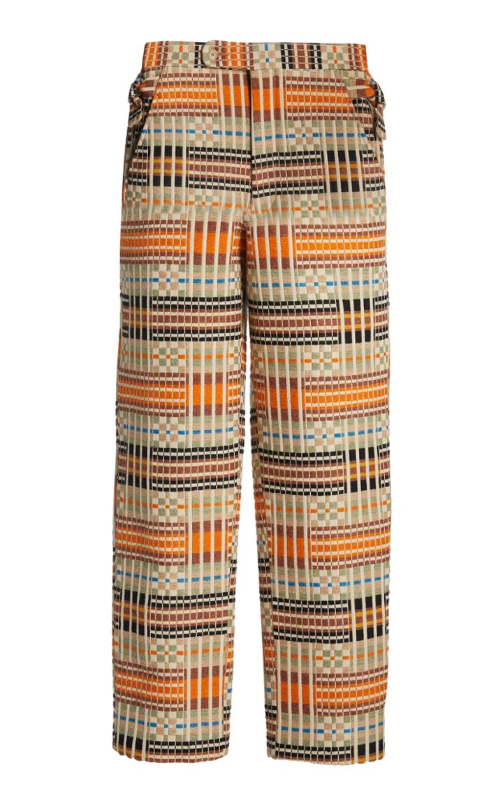 Moda Operandi Bode Geometric Jacquard Side Tie Trousers