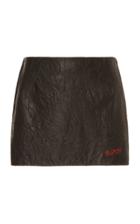 Philosophy Di Lorenzo Serafini Stitch-detailed Crinkled Faux Leather Mini Skirt