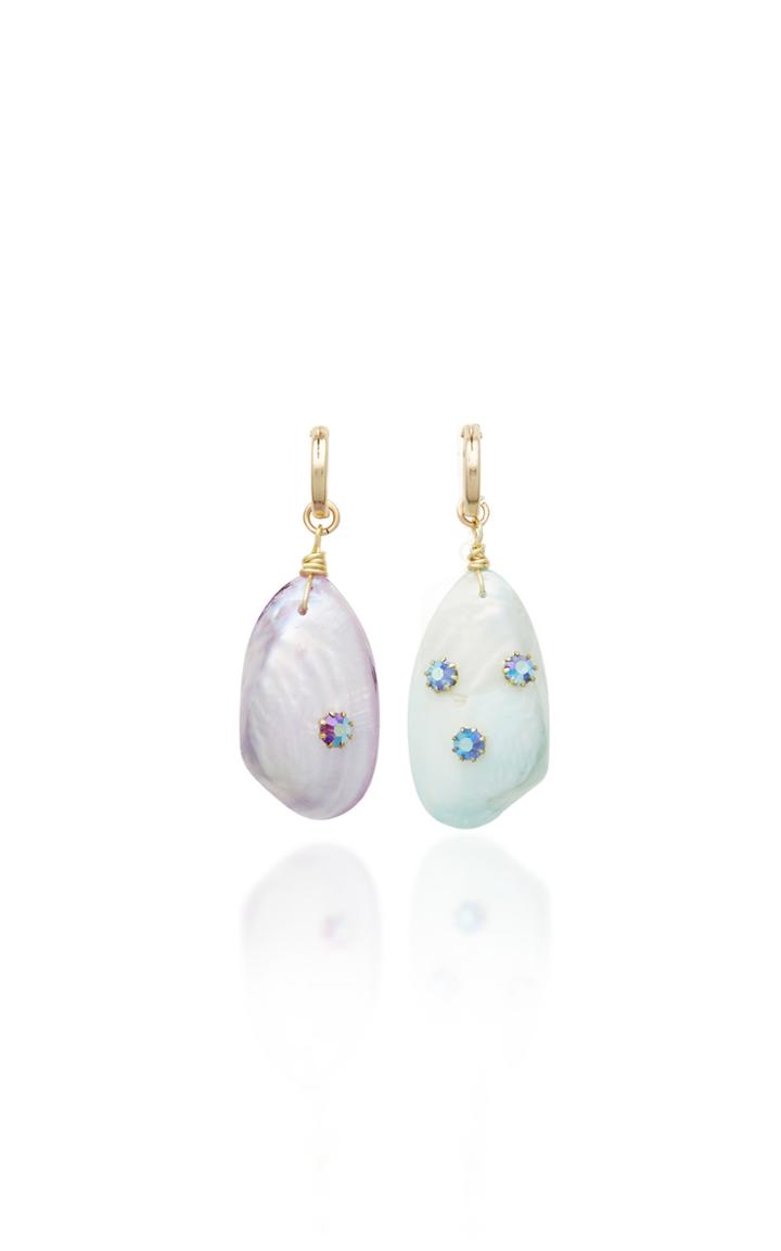 Brinker & Eliza Supernova Gold-plated Shell And Multi-stone Earrings