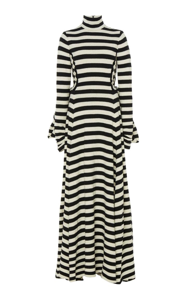 Marc Jacobs Striped Wool-blend Maxi Dress