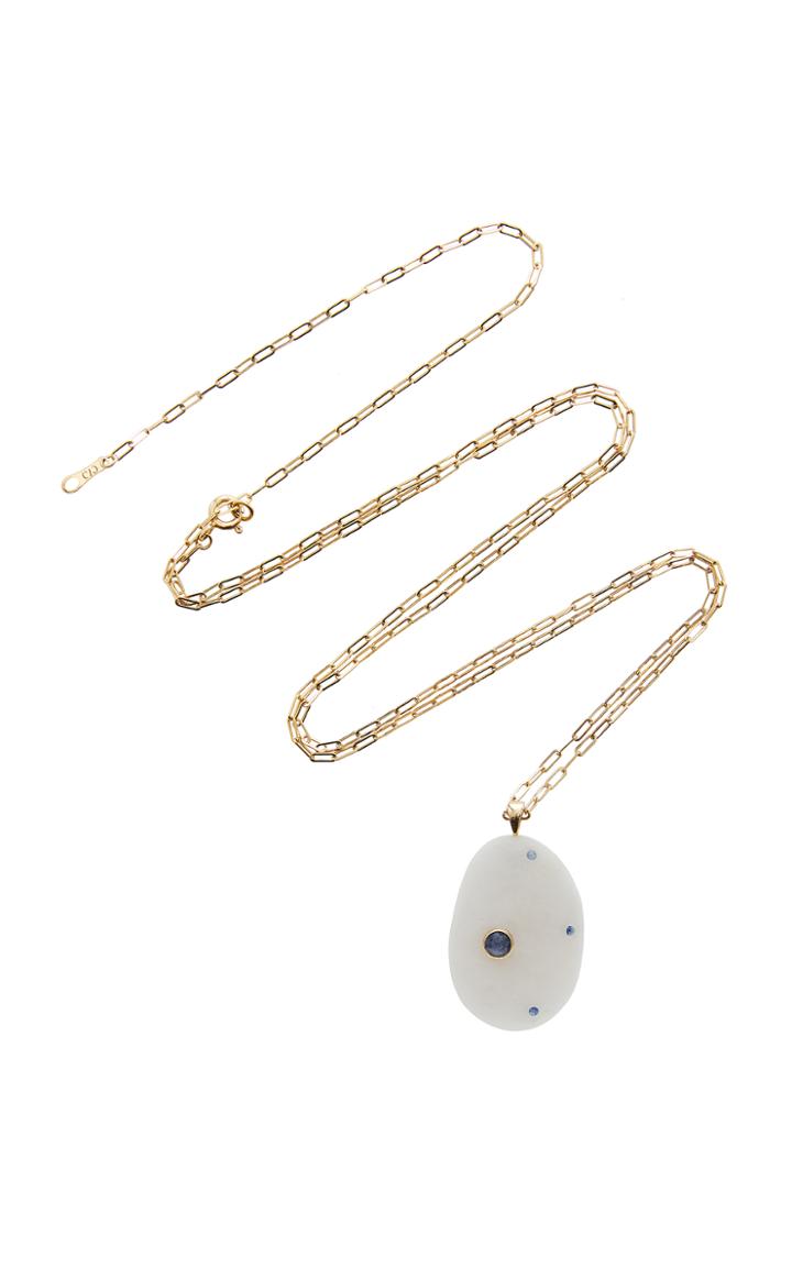 Cvc Stones Southern 18k Gold Beach Stone And Sapphire Necklace