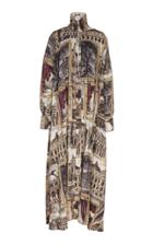 Acne Studios Dianthe Collared Half-zip Linen-blend Maxi Dress