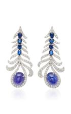 Sutra 18k White Gold Tanzanite And Blue Sapphire Earrings