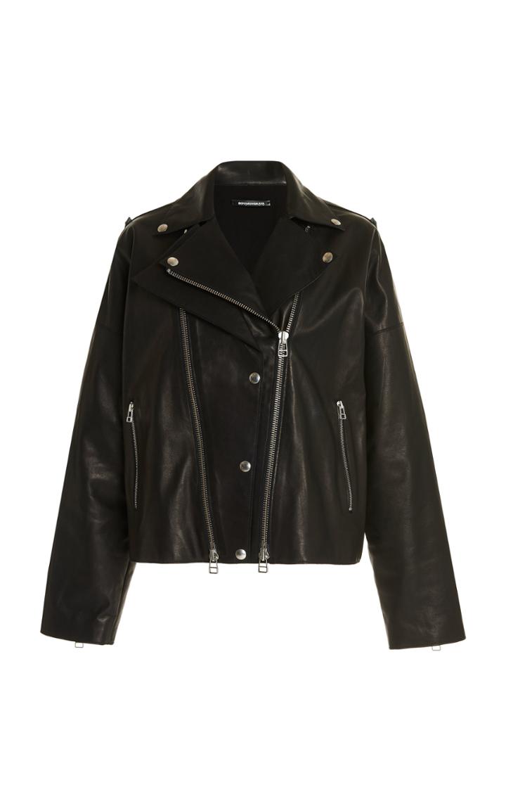 Moda Operandi Boyarovskaya Belt-detailed Leather Biker Jacket