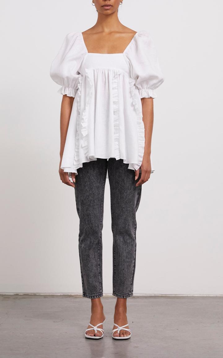 Moda Operandi Joslin Ella Linen Smocked Top