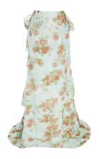 Brock Collection Floral-print Tie-detailed Silk-chiffon Maxi Skirt