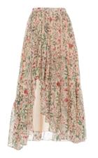Amur Genie Floral-patterned Silk Skirt