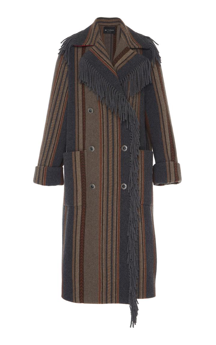 Etro Double Breasted Fringe Coat