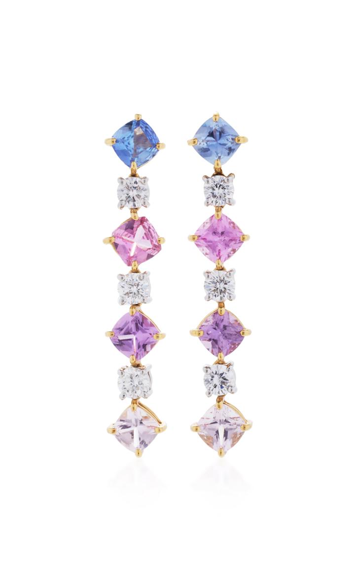 Bayco Pink & Blue Sapphire Earrings