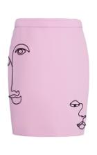 Moda Operandi Moschino Printed Crepe De Chine Skirt Size: 36