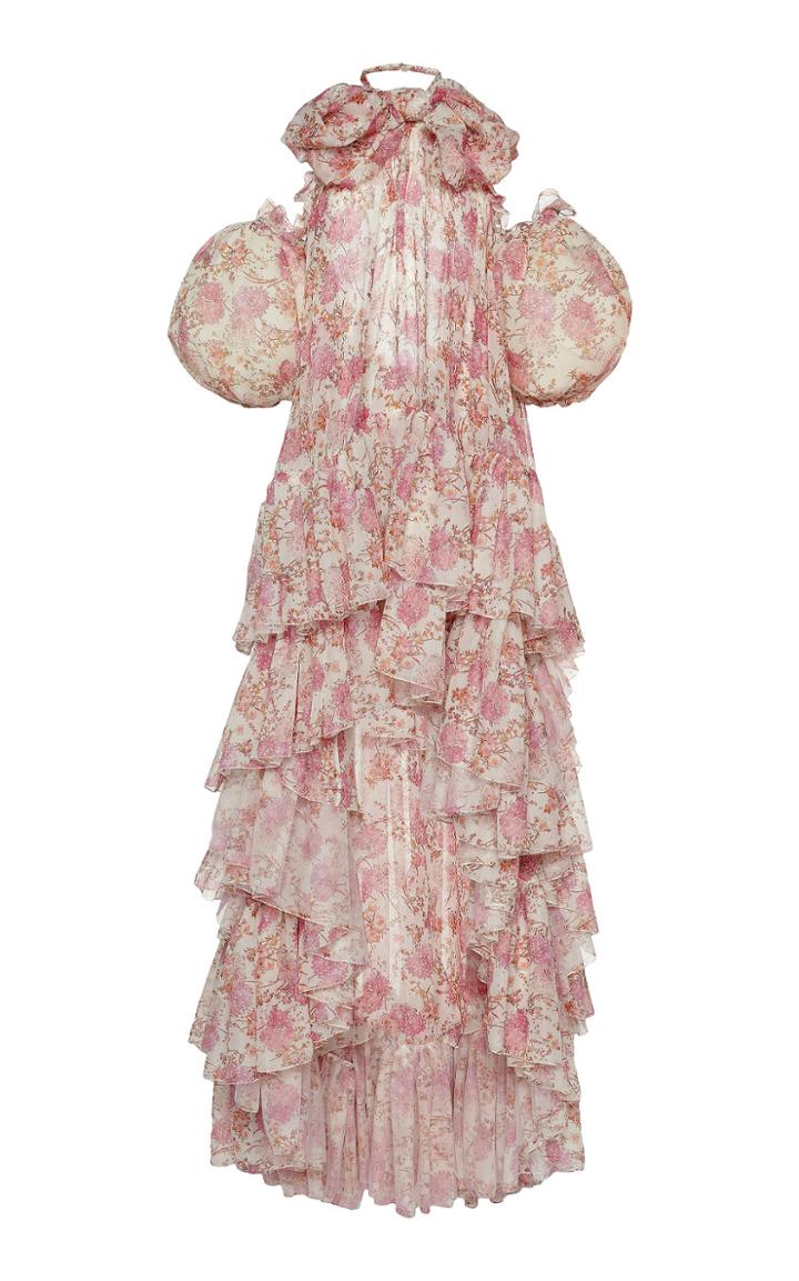 Moda Operandi Giambattista Valli Floral Printed Asymmetric Dress Size: 40