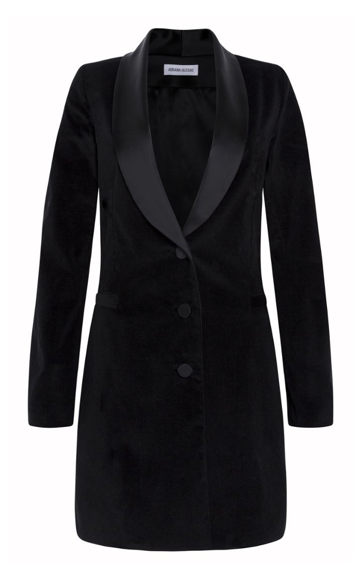 Adriana Iglesias Owens Tuxedo Corduroy Coat