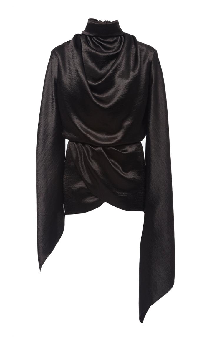 Christopher Kane Draped Duchess Satin Blouse