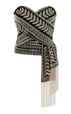 Oscar De La Renta Bead-embellished Strapless Top
