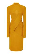 Roberto Cavalli Cutout Ribbed Wool-blend Mini Dress