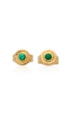 Octavia Elizabeth 18k Gold Emerald Earrings