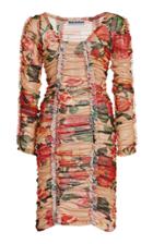 Moda Operandi Molly Goddard Claudel Ruched Floral-print Mesh Mini Dress