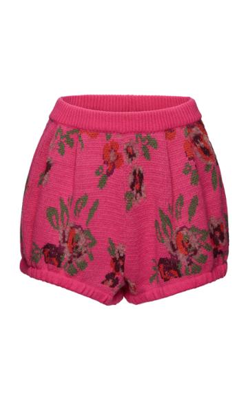 Moda Operandi Magda Butrym Floral Printed Wool-blend Shorts