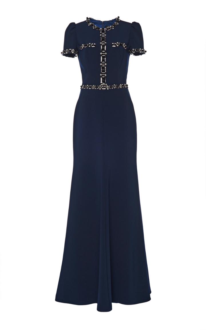 Jenny Packham Embellished Satin Dress