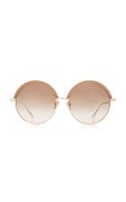 Linda Farrow Oversized Round-frame Metal Sunglasses