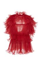 Moda Operandi Alberta Ferretti Tiered Ruffle Silk Mini Dress