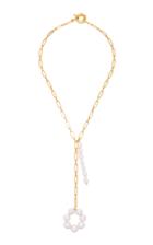 Moda Operandi Timeless Pearly Pearl Charm Lariat Necklace