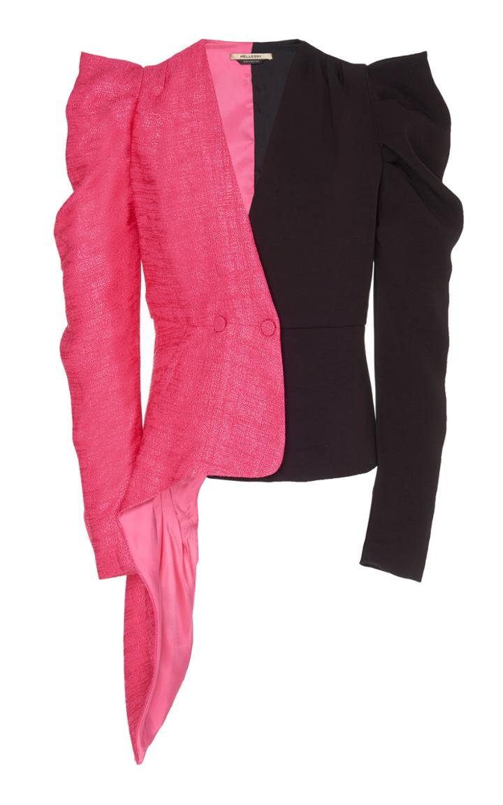 Hellessy Deneuve Two-tone Lam And Crepe Jacket