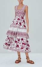 Moda Operandi Alexis Verity Tiered Linen Midi Dress
