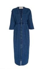 Mara Hoffman Annetta Zip-detailed Denim Midi Dress