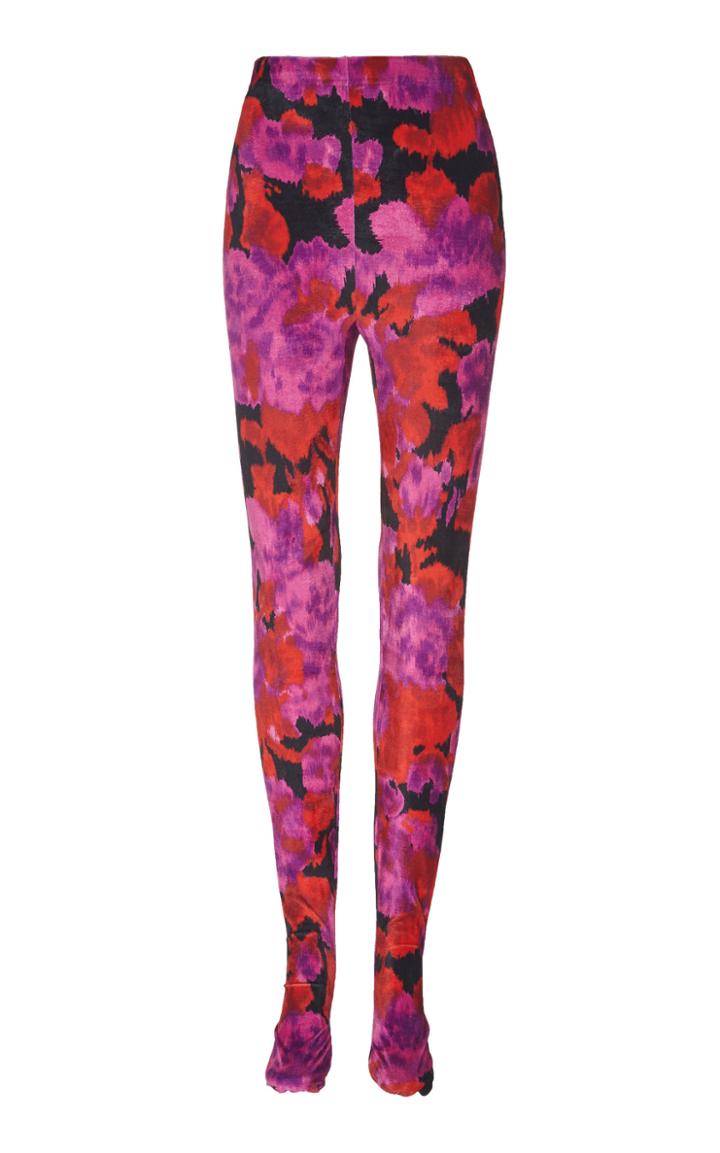 Richard Quinn Floral Moire Tights