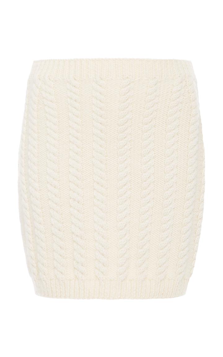 Nanna Van Blaaderen Ivory Mini Cable Knit Skirt