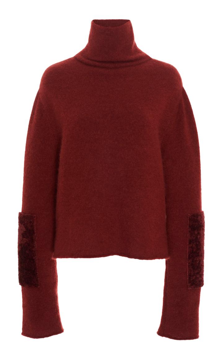 Sally Lapointe Shearling-trimmed Alpaca-cashmere Blend Turtleneck