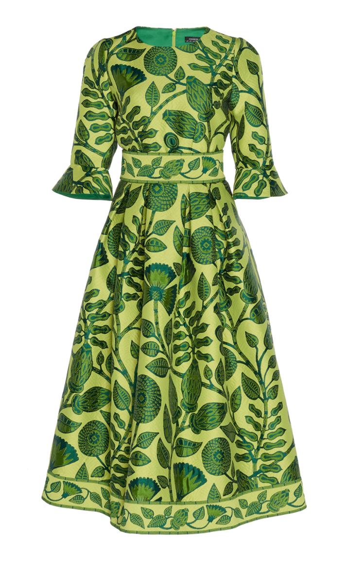 Andrew Gn Floral Midi Dress