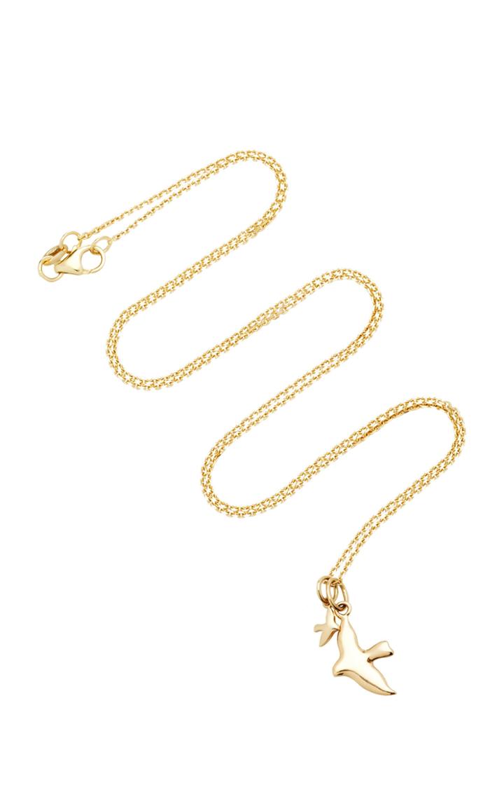 With Love Darling Two Birds 18k Gold Diamond Necklace