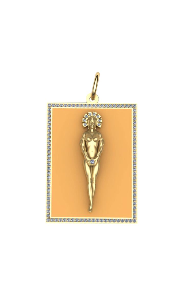 Moda Operandi Jenna Blake 18k Gold Orange Enamel Alphabet Charm