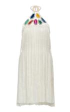 Moda Operandi Gabriela Hearst Gaia Pleated Agate-embellished Top Size: 36